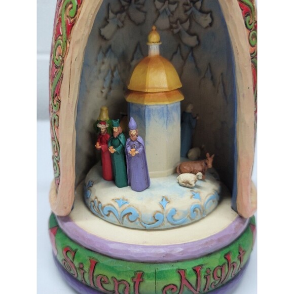 Jim Shore Silent Night rotating Music Box Angel w/ Nativity - Picture 5 of 14